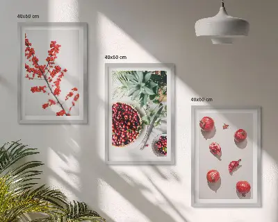 Fotowand minimalistische planten met rode vruchten