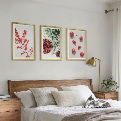 Fotowand minimalistische planten met rode vruchten
