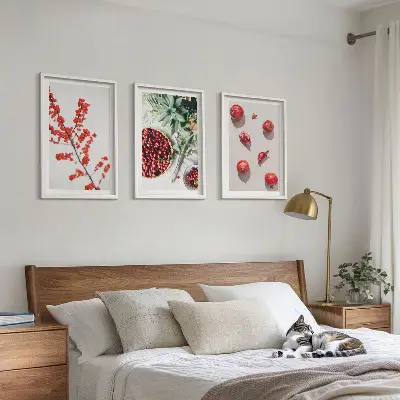 Fotowand minimalistische planten met rode vruchten