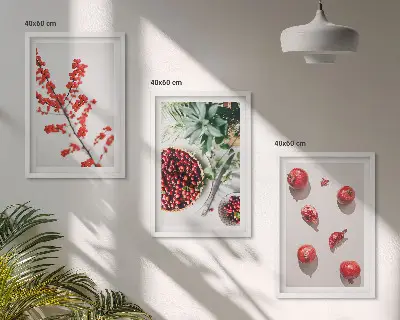 Fotowand minimalistische planten met rode vruchten