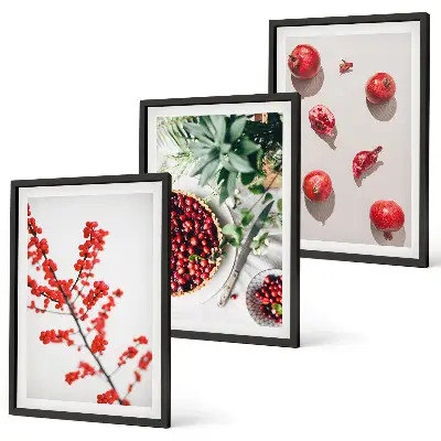 Fotowand minimalistische planten met rode vruchten