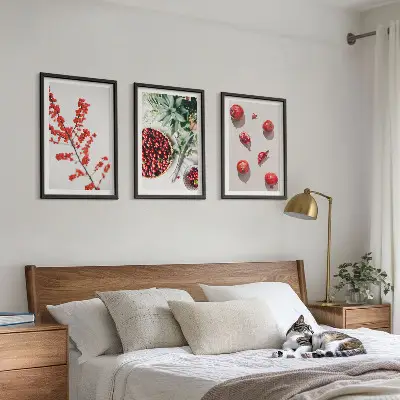 Fotowand minimalistische planten met rode vruchten