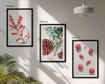 Fotowand minimalistische planten met rode vruchten