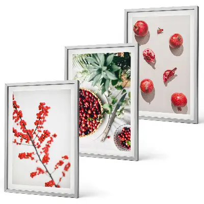 Fotowand minimalistische planten met rode vruchten