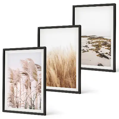 Fotowand met pampasgras en boho strand