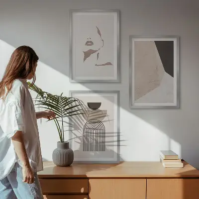 Fotowand met abstracte gezichtsvormen
