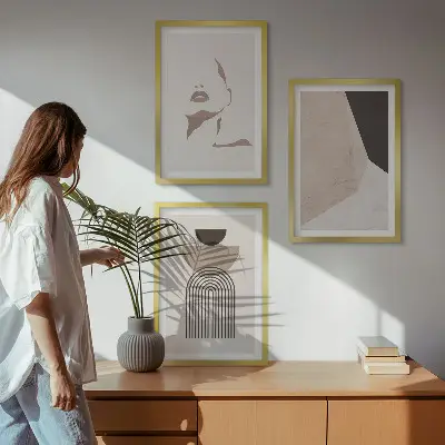 Fotowand met abstracte gezichtsvormen