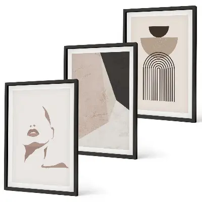 Fotowand met abstracte gezichtsvormen