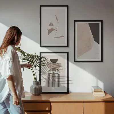 Fotowand met abstracte gezichtsvormen