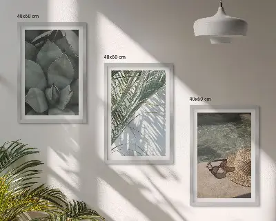Wanddecoratie set schilderijen tropische planten vakantie