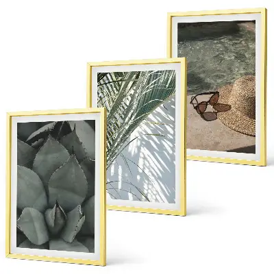 Wanddecoratie set schilderijen tropische planten vakantie