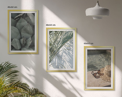Wanddecoratie set schilderijen Tropikalne rośliny wakacje