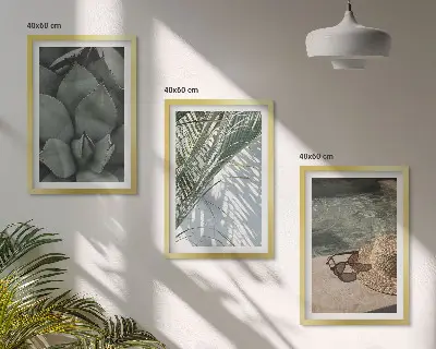 Wanddecoratie set schilderijen tropische planten vakantie