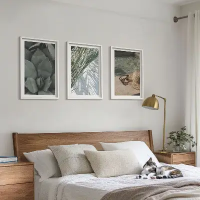 Wanddecoratie set schilderijen tropische planten vakantie