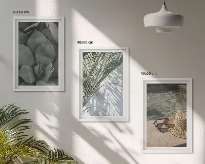 Wanddecoratie set schilderijen tropische planten vakantie