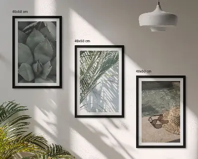 Wanddecoratie set schilderijen tropische planten vakantie