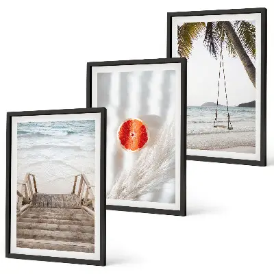 Fotowand met een tropische strand en houten trap