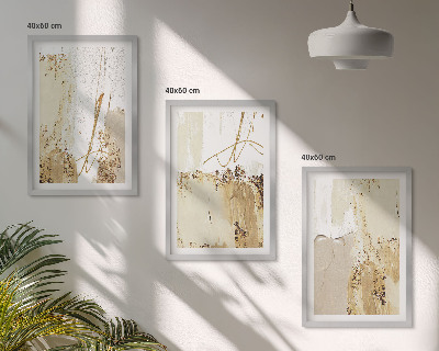 Wanddecoratie set schilderijen Abstrakcyjne wzory beż biel