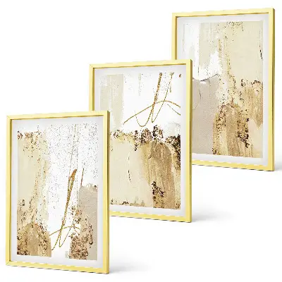 Wanddecoratieset schilderijen abstracte patronen in beige en wit