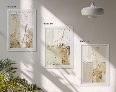 Wanddecoratie set schilderijen Abstrakcyjne wzory beż biel