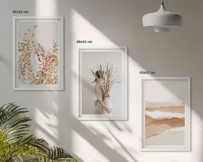 Fotowand met rustieke boho plantenmotieven