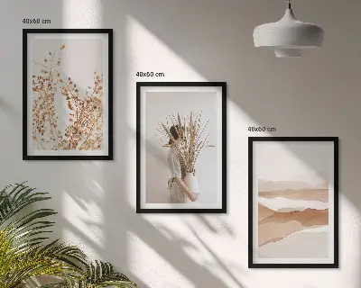 Fotowand met rustieke boho plantenmotieven