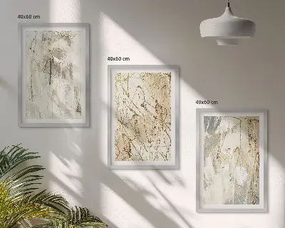 Wanddecoratieset schilderijen abstracte patronen in beige en grijs