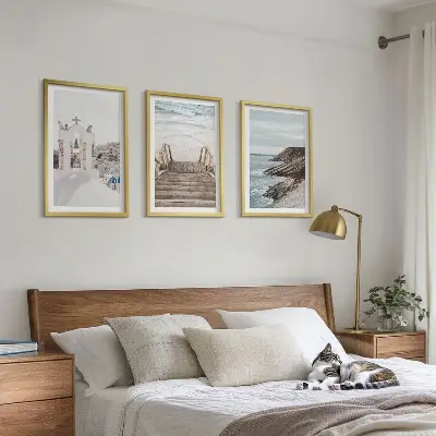 Wanddecoratieset schilderijen met architectuur van Santorini