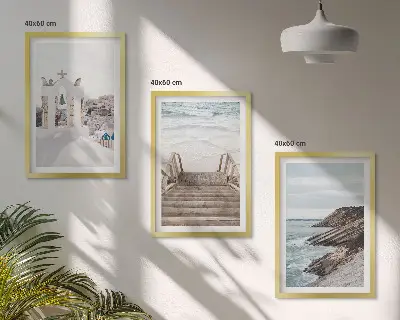 Wanddecoratieset schilderijen met architectuur van Santorini
