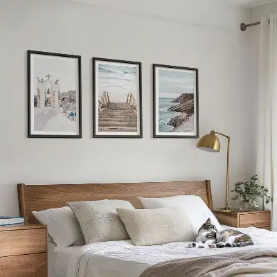 Wanddecoratieset schilderijen met architectuur van Santorini