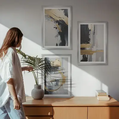 Fotowand abstracte zwart-wit schilderkunst