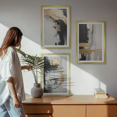Fotowand abstracte zwart-wit schilderkunst