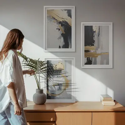 Fotowand abstracte zwart-wit schilderkunst