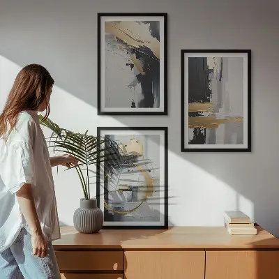 Fotowand abstracte zwart-wit schilderkunst