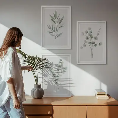 Fotowand met groene plantenpatronen