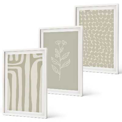 Wanddecoratie set schilderijen Wzory roślinne geometryczne