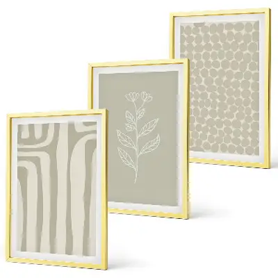 Set schilderijen voor wanddecoratie met geometrische plantmotieven