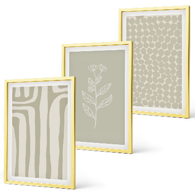 Wanddecoratie set schilderijen Wzory roślinne geometryczne