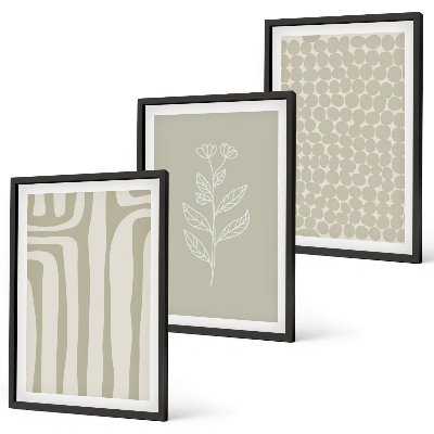Wanddecoratie set schilderijen Wzory roślinne geometryczne
