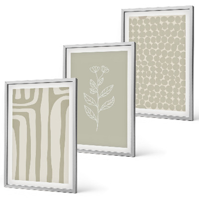 Wanddecoratie set schilderijen Wzory roślinne geometryczne
