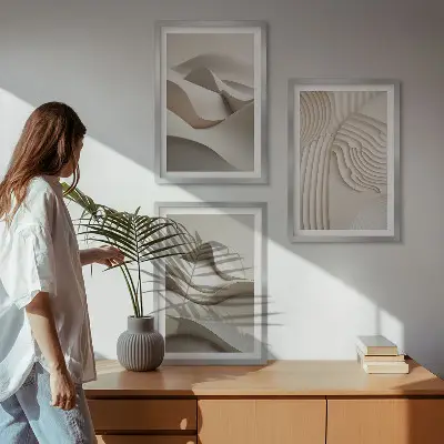 Fotowand met abstracte beige golven