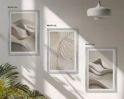 Fotowand met abstracte beige golven