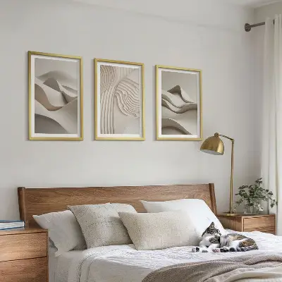 Fotowand met abstracte beige golven
