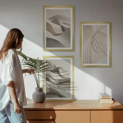 Fotowand met abstracte beige golven