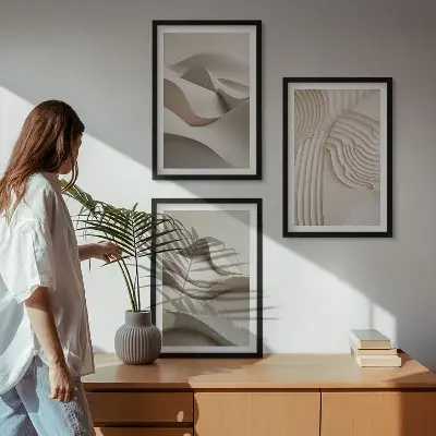 Fotowand met abstracte beige golven