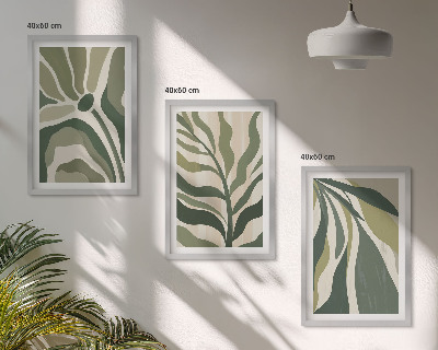 Wanddecoratie set schilderijen Malowane liście zielone ilustracje