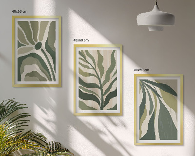 Wanddecoratie set schilderijen Malowane liście zielone ilustracje