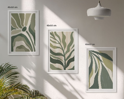 Wanddecoratie set schilderijen Malowane liście zielone ilustracje