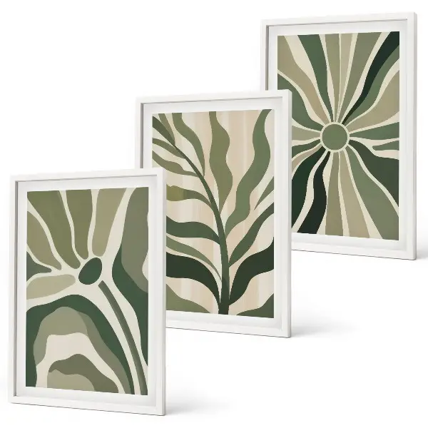 Fotowand met natuurlijke patronen in groen en beige