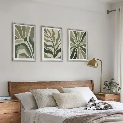 Fotowand met natuurlijke patronen in groen en beige